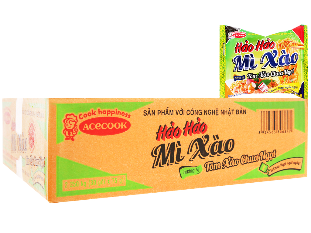 Mì Hảo Hảo tôm xào chua ngọt thùng 30 gói