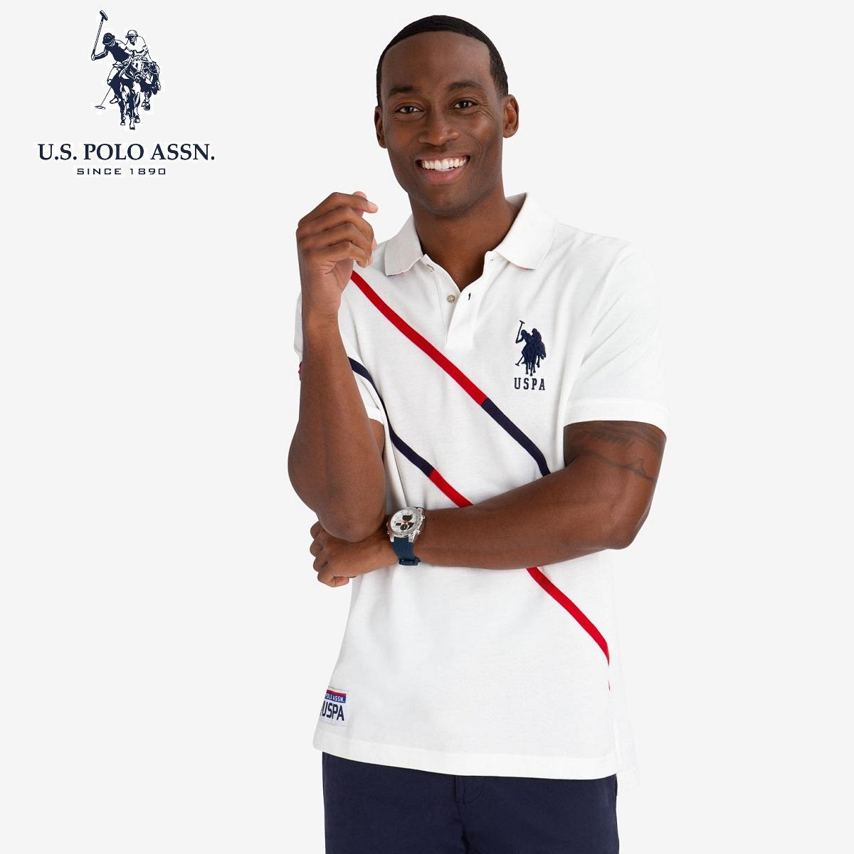 Áo thun us polo assn diagonal polo shirt 113572-8800a