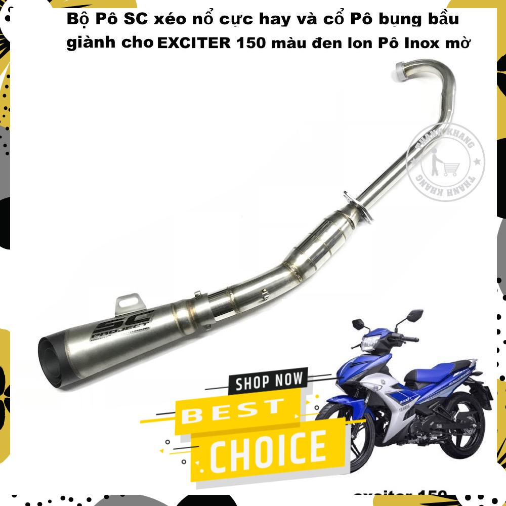 Bộ pô sc xéo nổ cực hay và cổ pô bụng bầu dành cho xe exciter 150 thanh khang 006001319 006001310