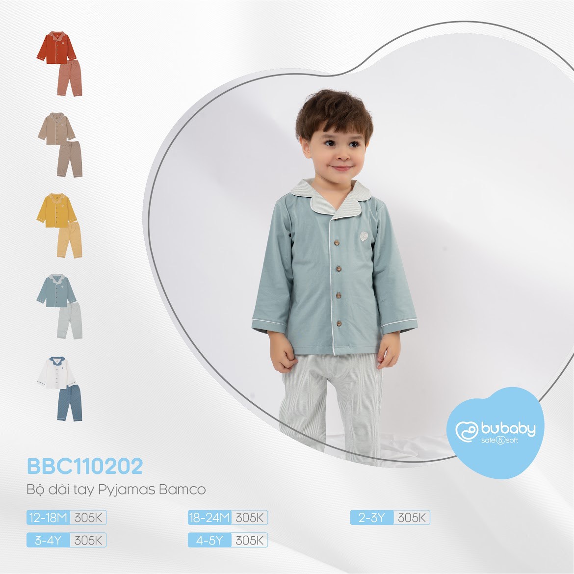BU BABY - Bộ quần áo dài tay Pyjamas Bamco cho bé