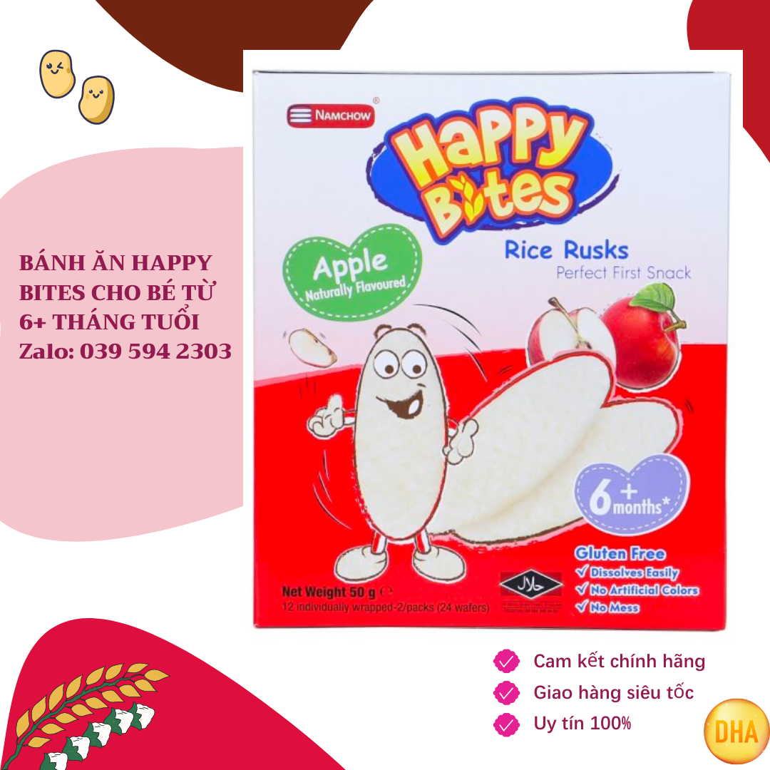Bánh Ăn Dặm Happy Bites Thái Lan Cho Bé Từ 6 Tháng Tuổi