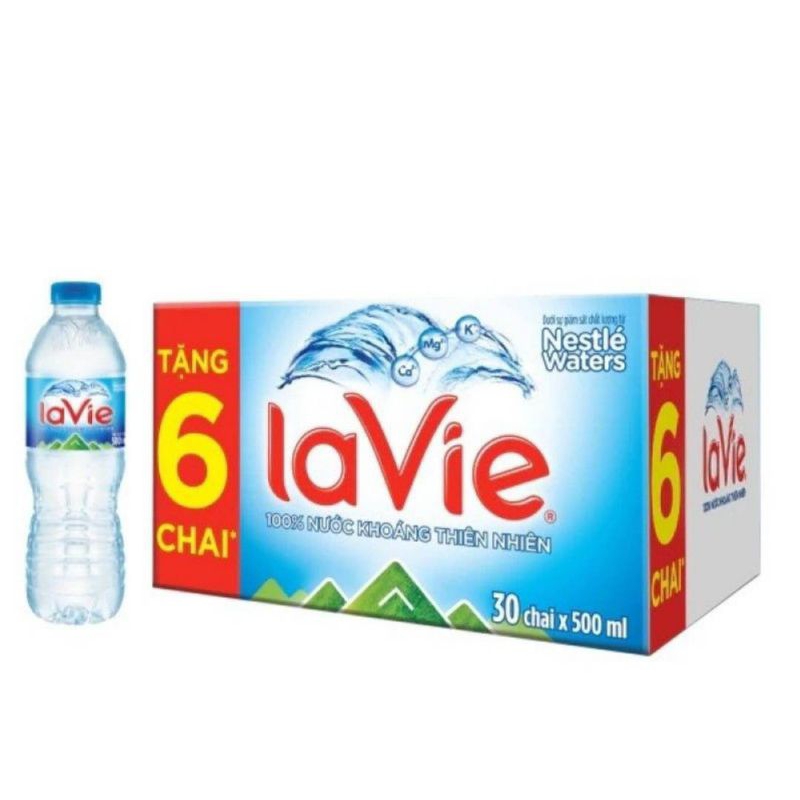 Thùng 30 chai nước khoáng Lavie 500ml