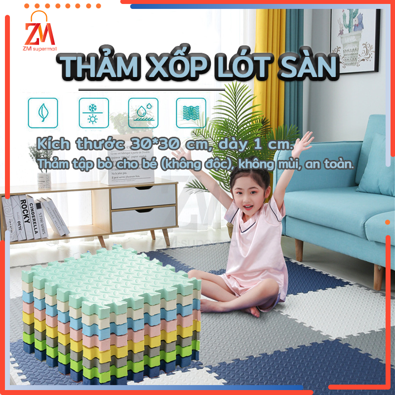 Thảm trải sàn Hàn Quốc Tấm dày 30*30 Thảm xốp trải sàn chống trượt tấm lót sàn cho bé Thảm xốp lót sàn lắp ráp Thảm trải sàn cho bé thảm lót sàn chống trượt