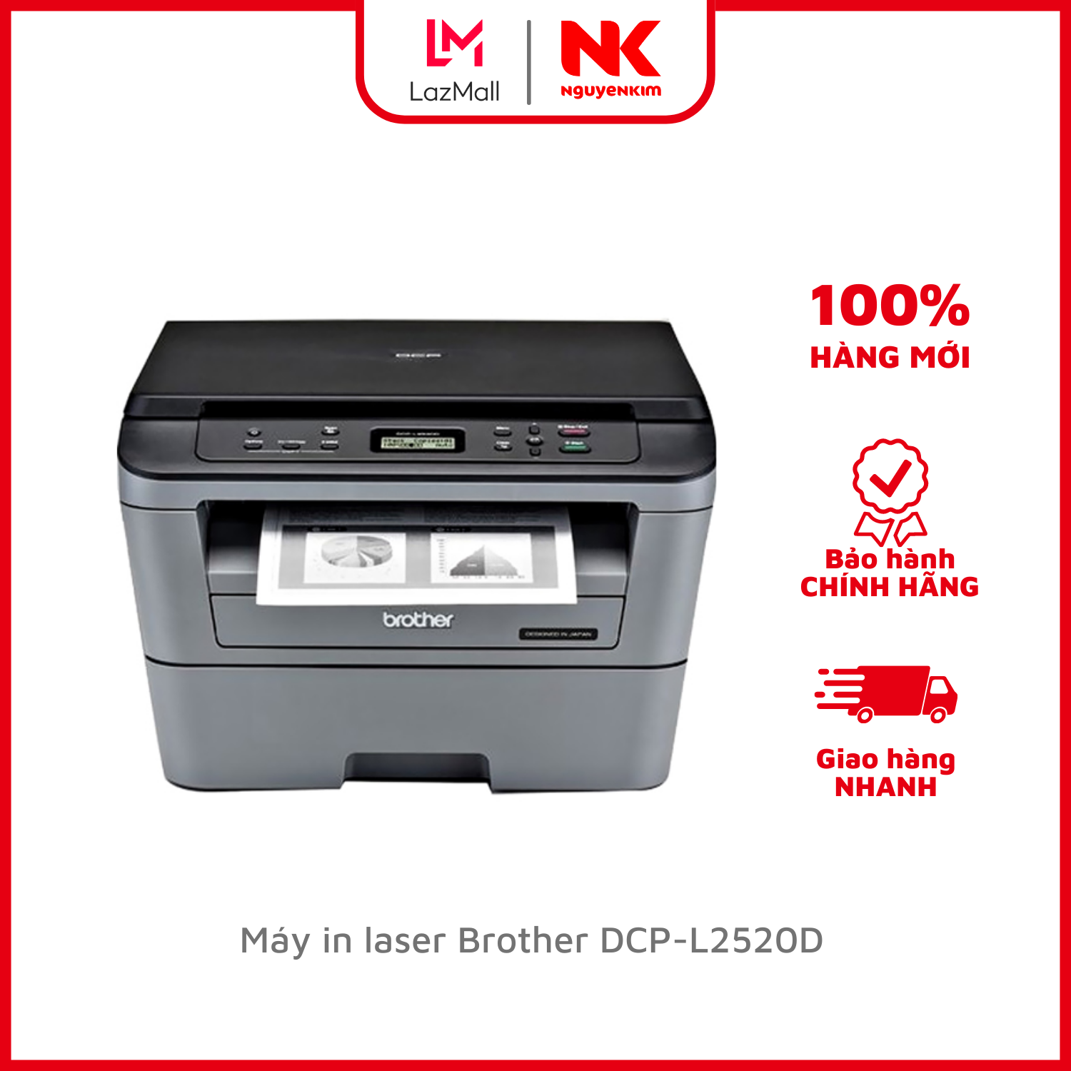 Máy in laser Brother DCP-L2520D Đen