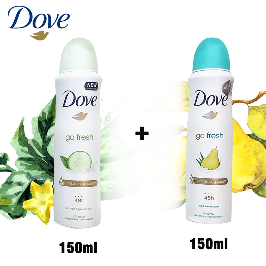 2 Xịt khử mùi Dove nhập khẩu từ Mỹ 150ml