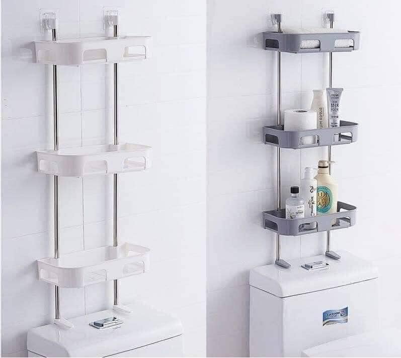 Kệ 3 tầng để đồ trên bồn cầu thông minh - kệ sau tolet
