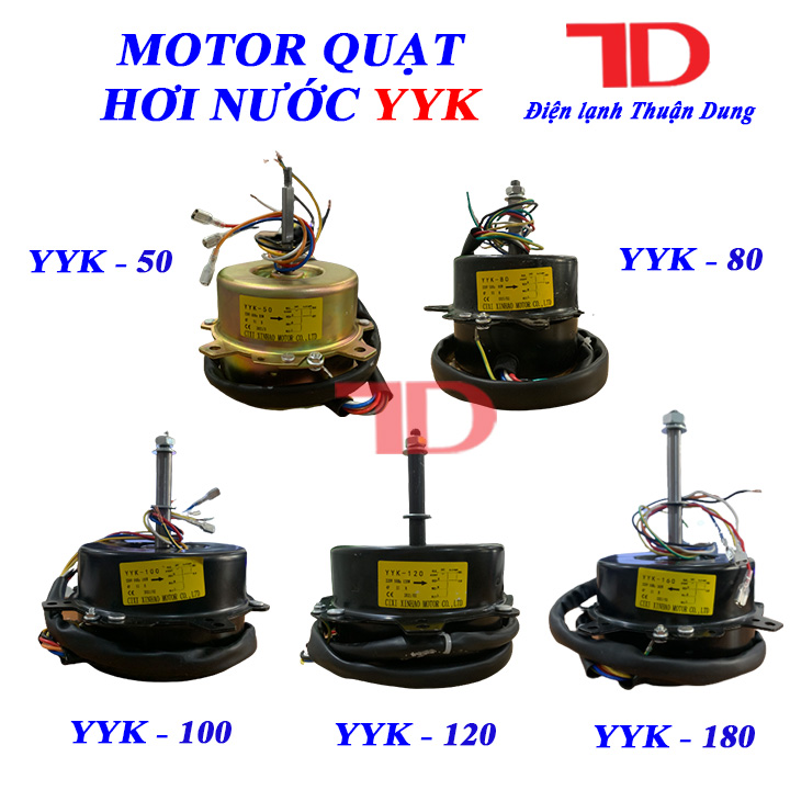 Motor quạt hơi nước dây đồng các loại 50w 80w 100w 120w ngược chiều kim đồng hồ, 160w xuôi chiều kim đồng hồ - Điện Lạnh Thuận Dung