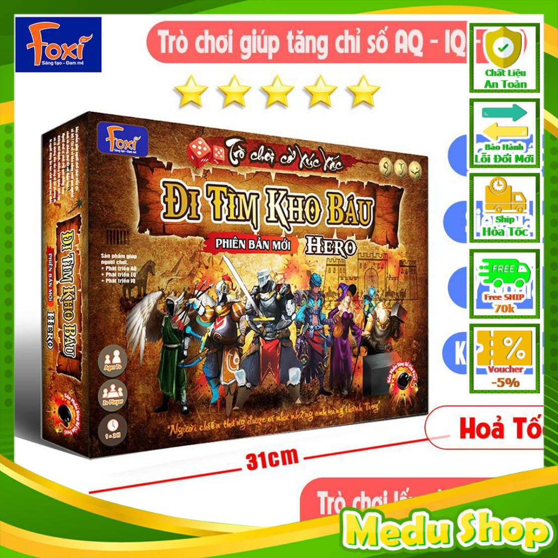 Board game-Đi tìm kho báu Phiên Bản HERO Foxi-Đồ chơi trẻ em phát triển AQ-EQ-IQ-siêu siêu hay , Shop đồ chơi MeduShop