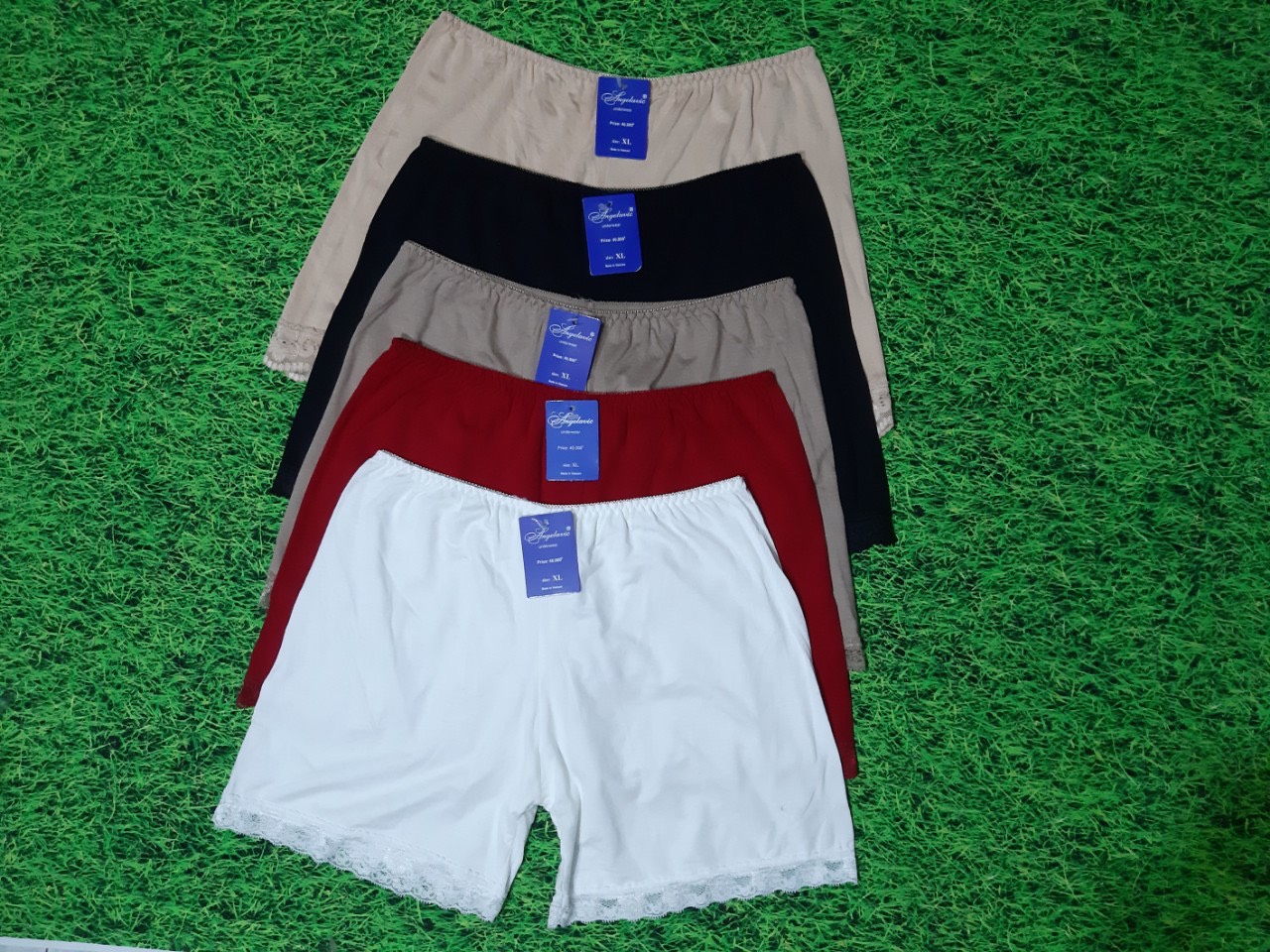 Combo 5 quần váy trơn chân ren big size angelavic