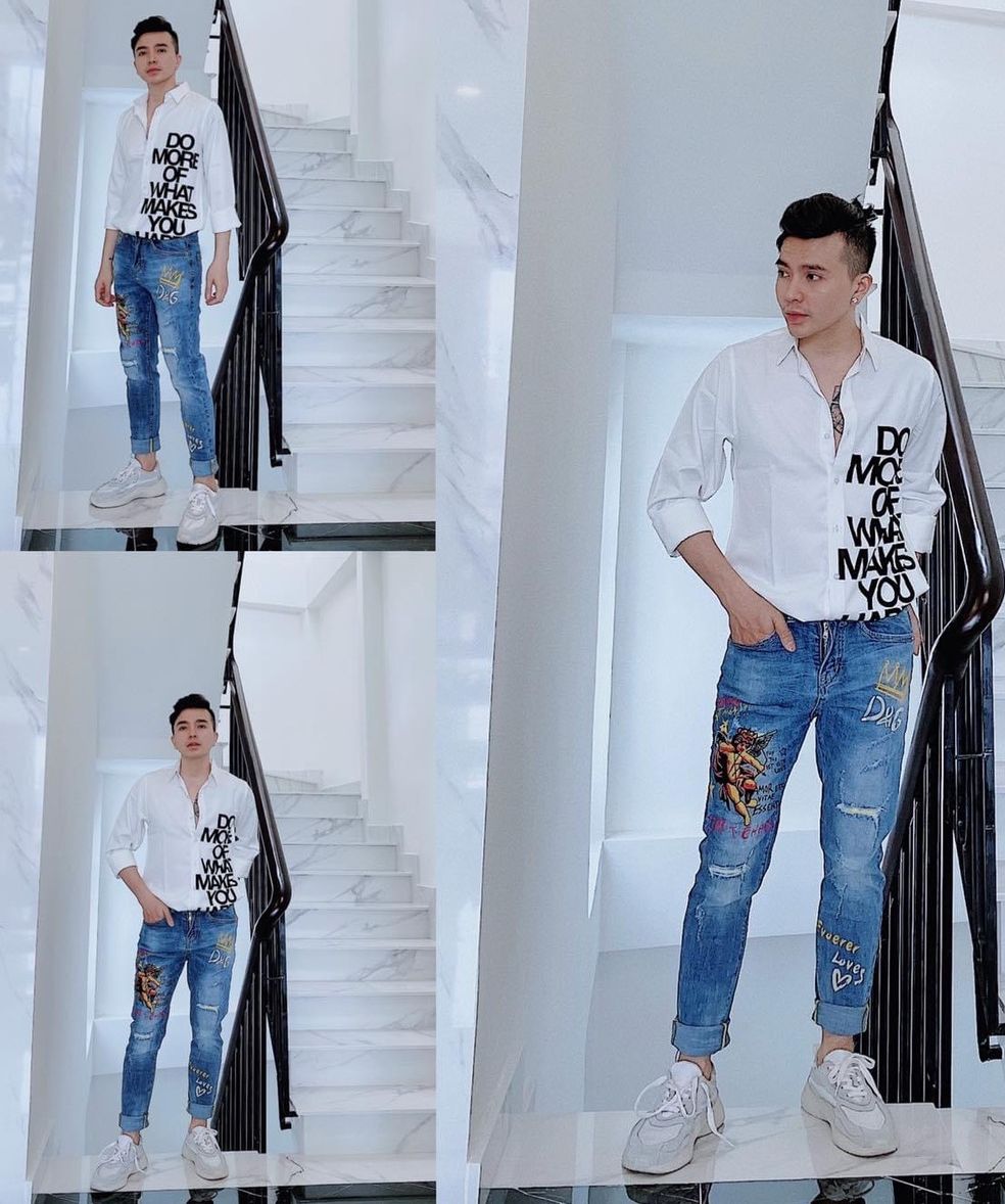 [HCM]Áo sơ mi nam tay dài phối họa tiết cực chuẩn ADAM MEN SHOP