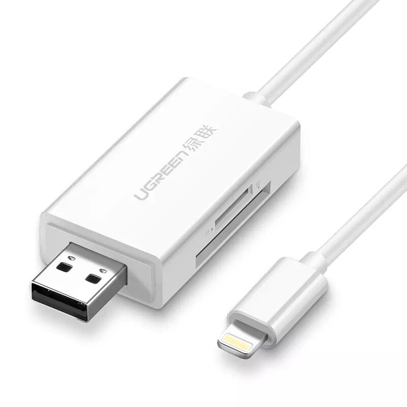 Đầu đọc thẻ sd/tf cho iphone, ipad chuẩn lightning - ugreen 30612