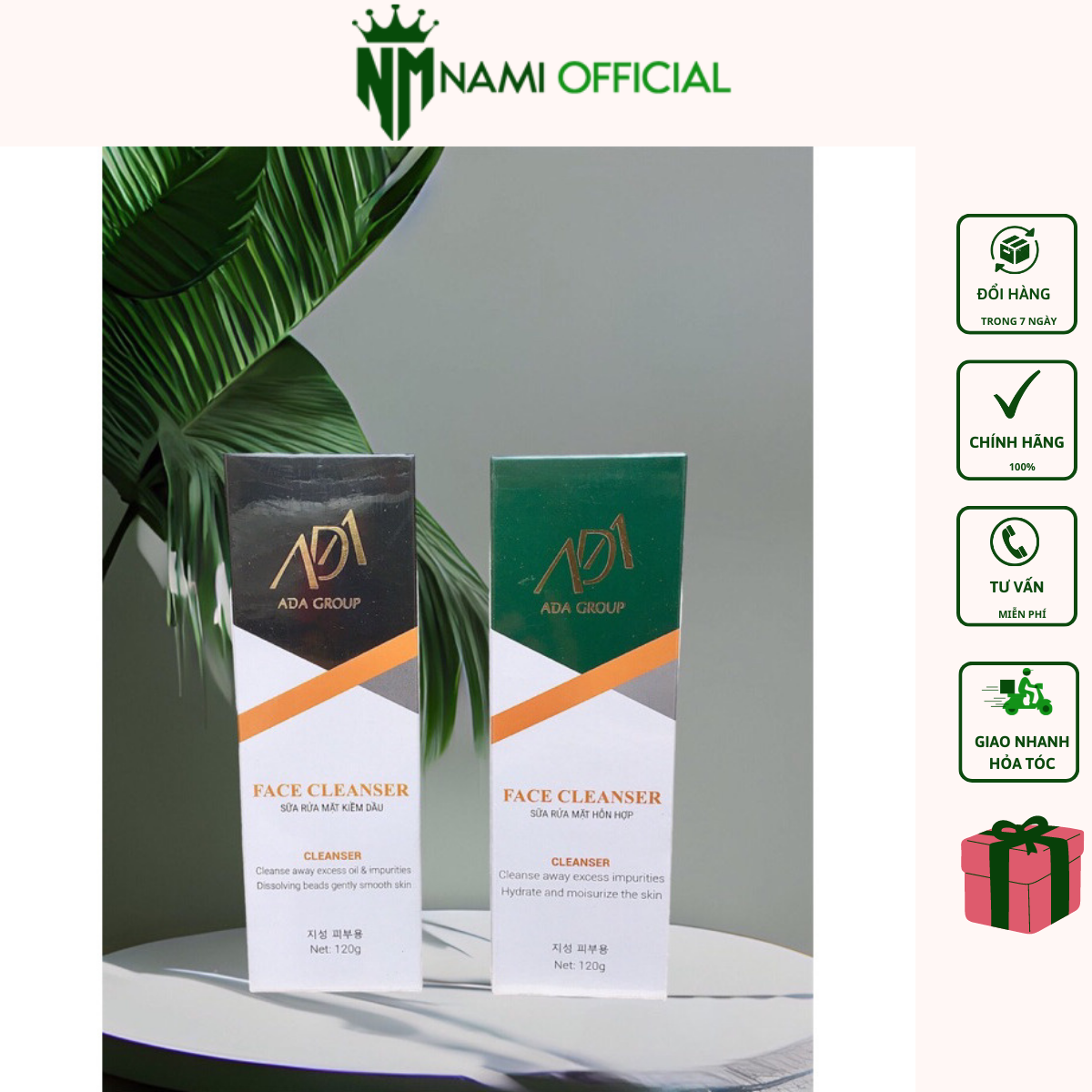 Sữa rửa mặt kiềm dầu & hỗn hợp ADA GROUP không bọt,dịu nhẹ,an toàn cho da 120g