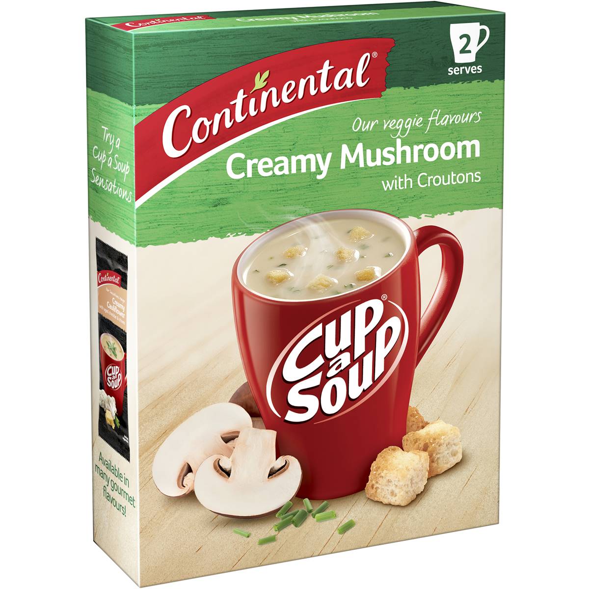 Súp ăn liền bánh mì sấy sốt kem vị nấm Continental Cup a Soup Creamy Mushroom with Croutons