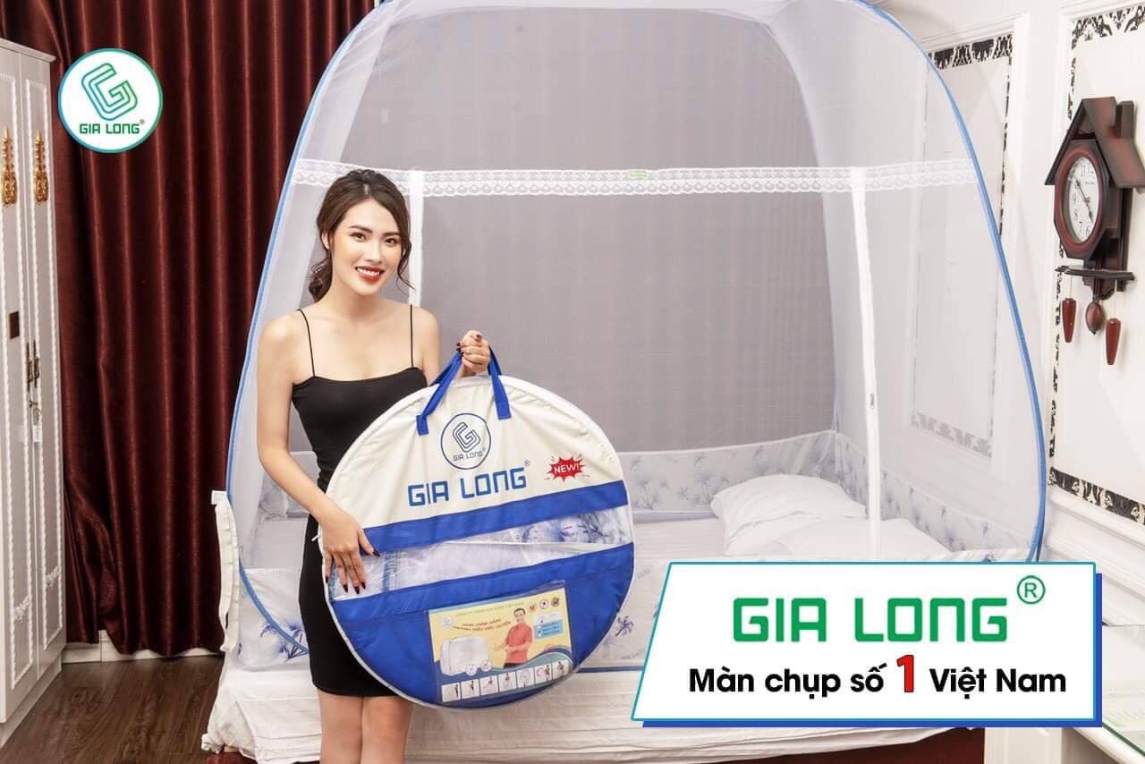 Mùng Màn đỉnh vuông có viền Gia Long- Màn chụp tự bung đỉnh vuông cao cấp - Kích thước 1m6 x 2m - Chống muỗi hiệu quả hàng cao cấp