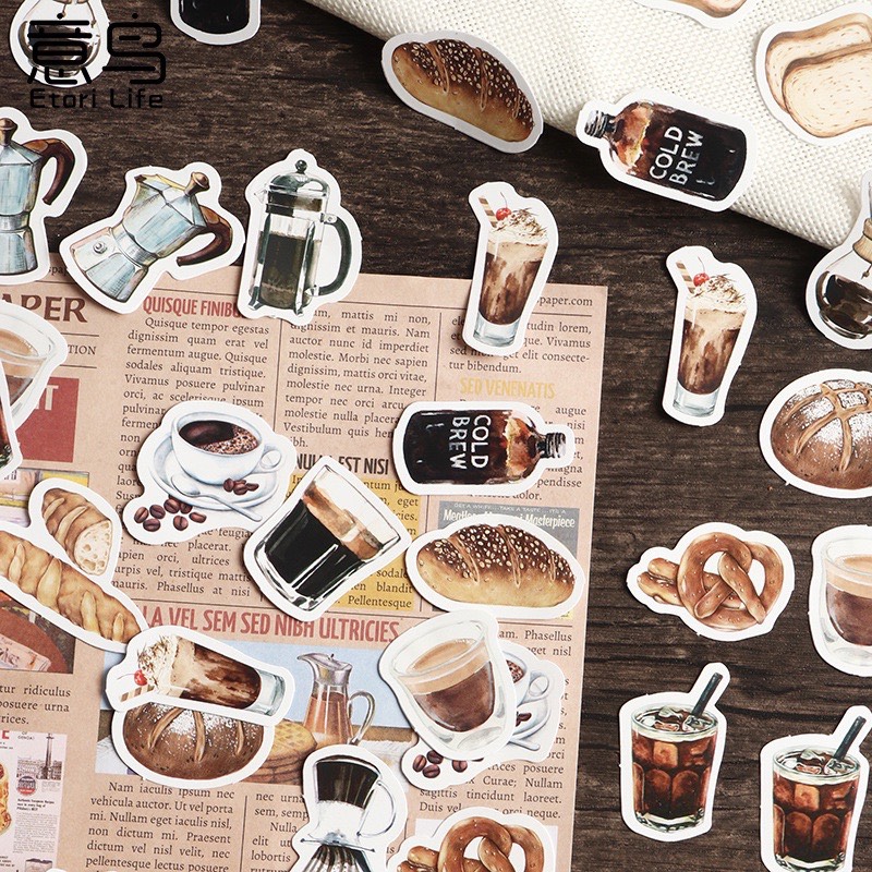Bộ 45 hình dán sticker trang trí sổ tay DIY