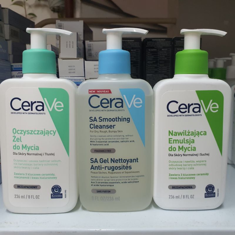 Sữa rửa mặt cerave bản balan cho da dầu/da khô/da nhạy cảm