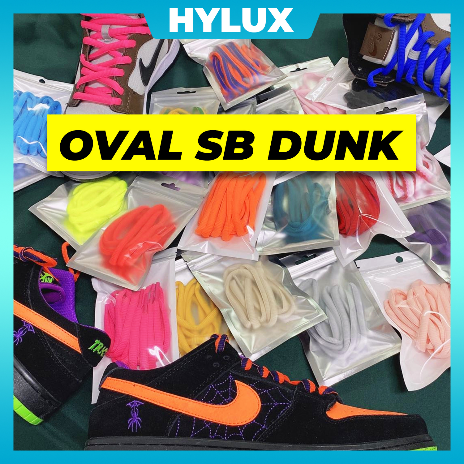 Dây giày oval sb dunk thay thế bản 9mm cao cấp 40 màu - dây giày thể thao