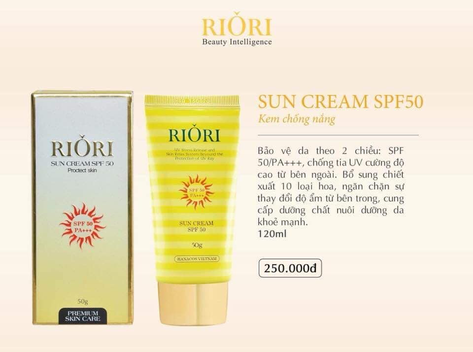 Kem chống nắng RIORI HANA Sun Cream SPF50