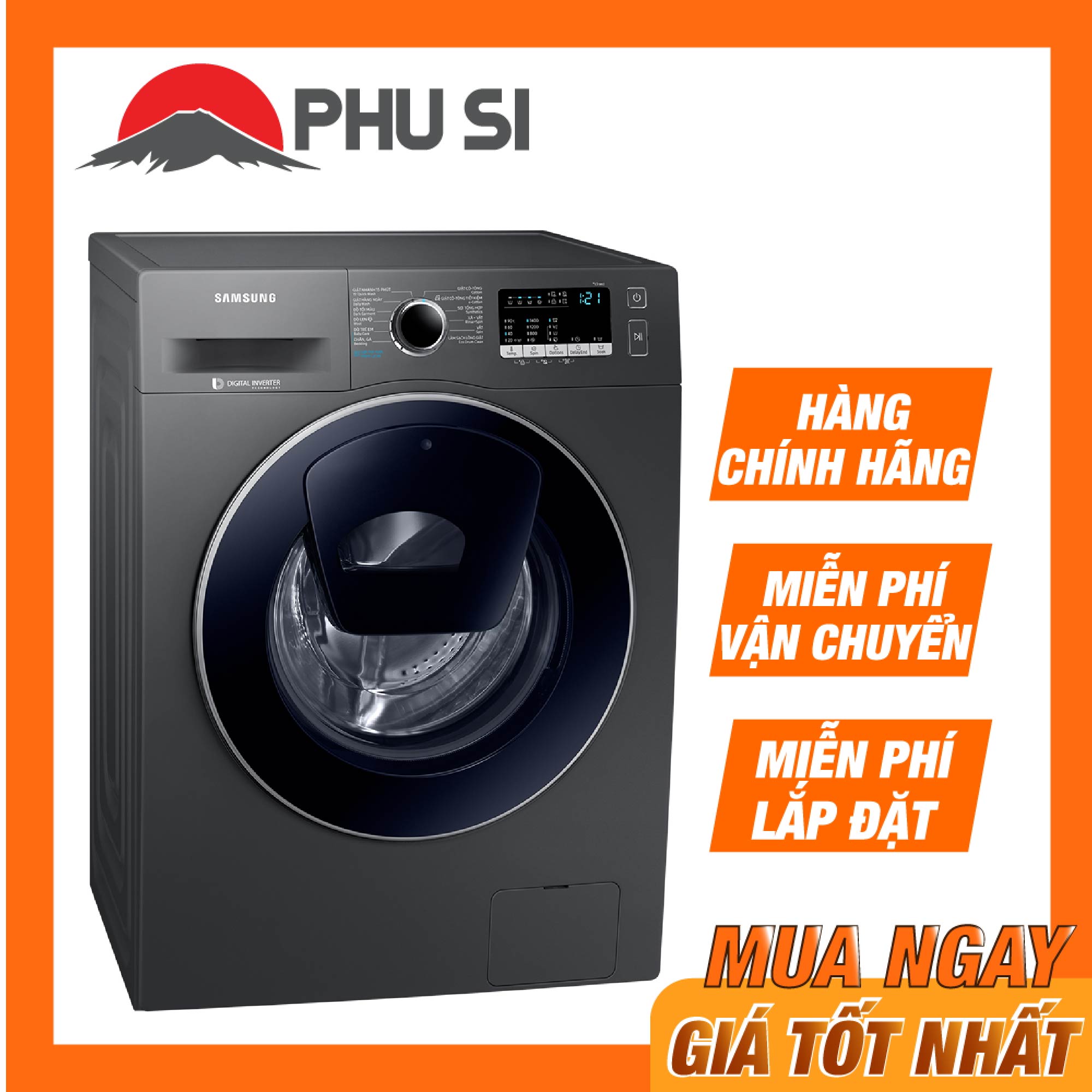 ✅[Trả góp 0%]Máy giặt Samsung Inverter 10 Kg WW10K44G0UX/SV