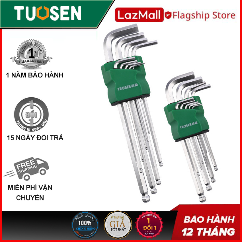 Bộ lục giác đầu bi 9 chi tiết, bộ cờ lê lục giác - Một sản phẩm của Tuosen