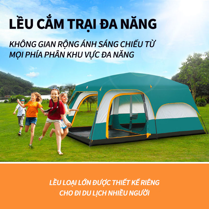 Lều cắm trại picnic cỡ lớn 8-10 người chống nước chống gió không gian rộng rãi MAYMATXABENBO
