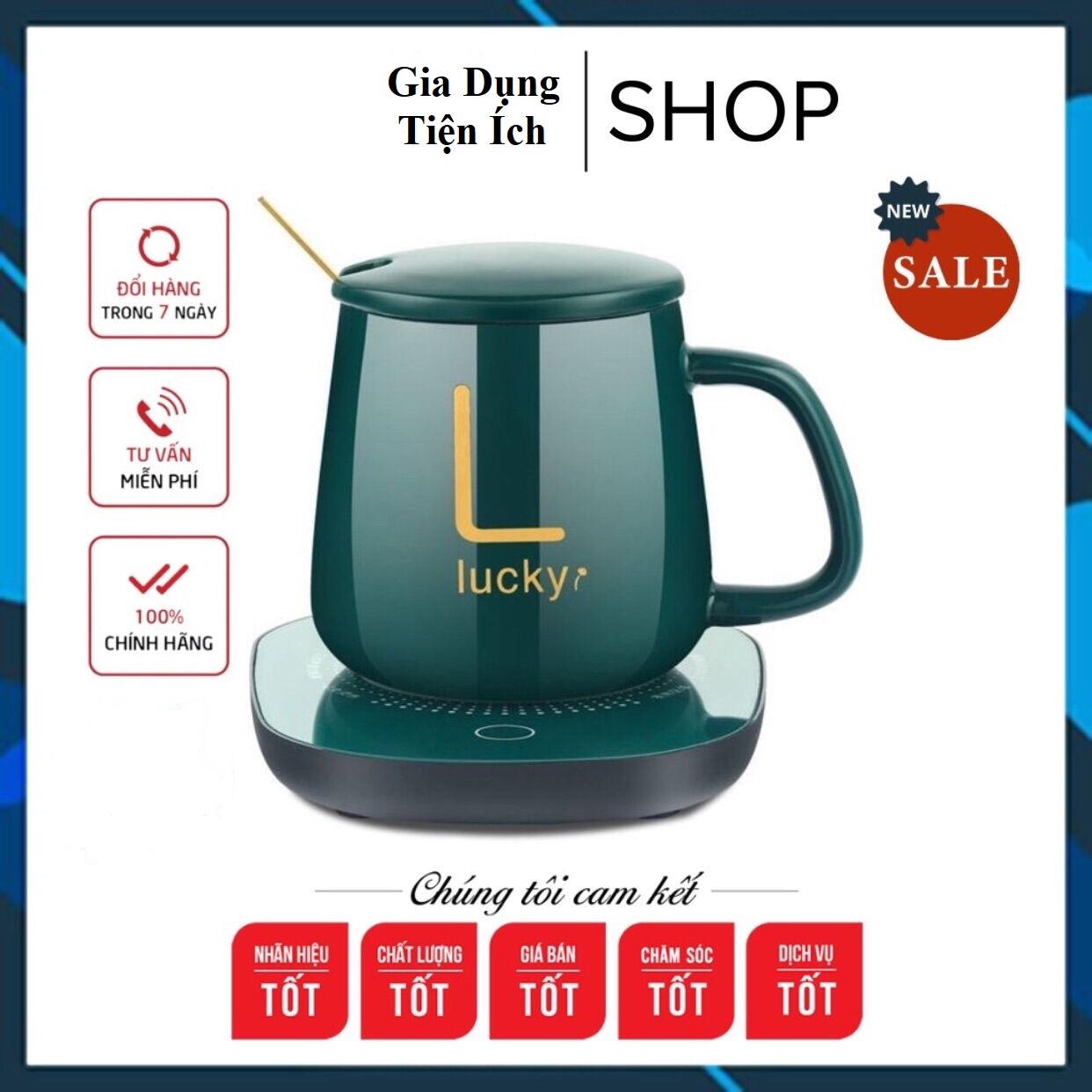 Bộ cốc hâm nóng đồ uống kèm đế điện giúp hâm nóng cafe, hâm nóng trà, hâm nóng sữa cho bé