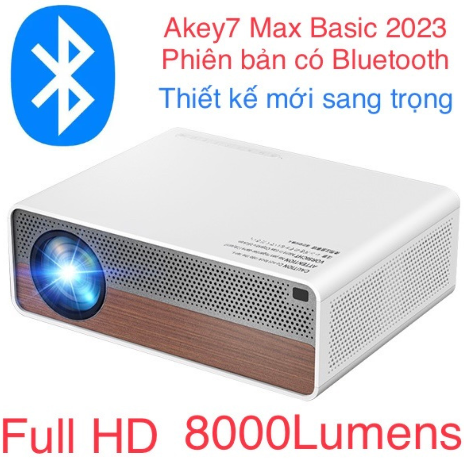 Máy chiếu Aun Akey7 max (m23), Kết nối Bluetooth, Basic 8000Lumens, Full HD, kết nối điện thoại, lap