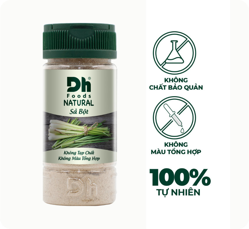 Natural Sả bột Dh Foods hũ 30g - 100% bột sả tươi nguyên chất, gia vị nấu ăn, làm đẹp và tăng sức đề kháng
