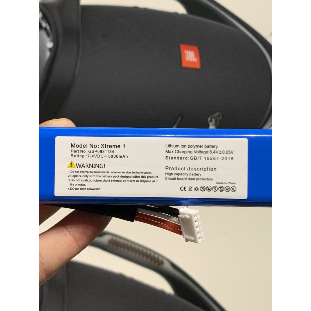 Pin loa jbl xtreme 1, thay pin loa bluetooth jbl xtreme 1, dung lượng chuẩn chính hãng.