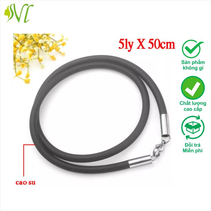 Dây chuyền cao su nam nữ đầu được bọc inox không dị ứng xài nước tốt