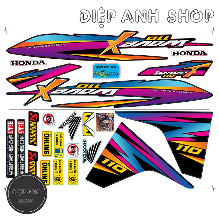 Tem Rời WAVE ALPHA 110 ( 2017 - 2023) -Tem chế 3 lớp cao cấp