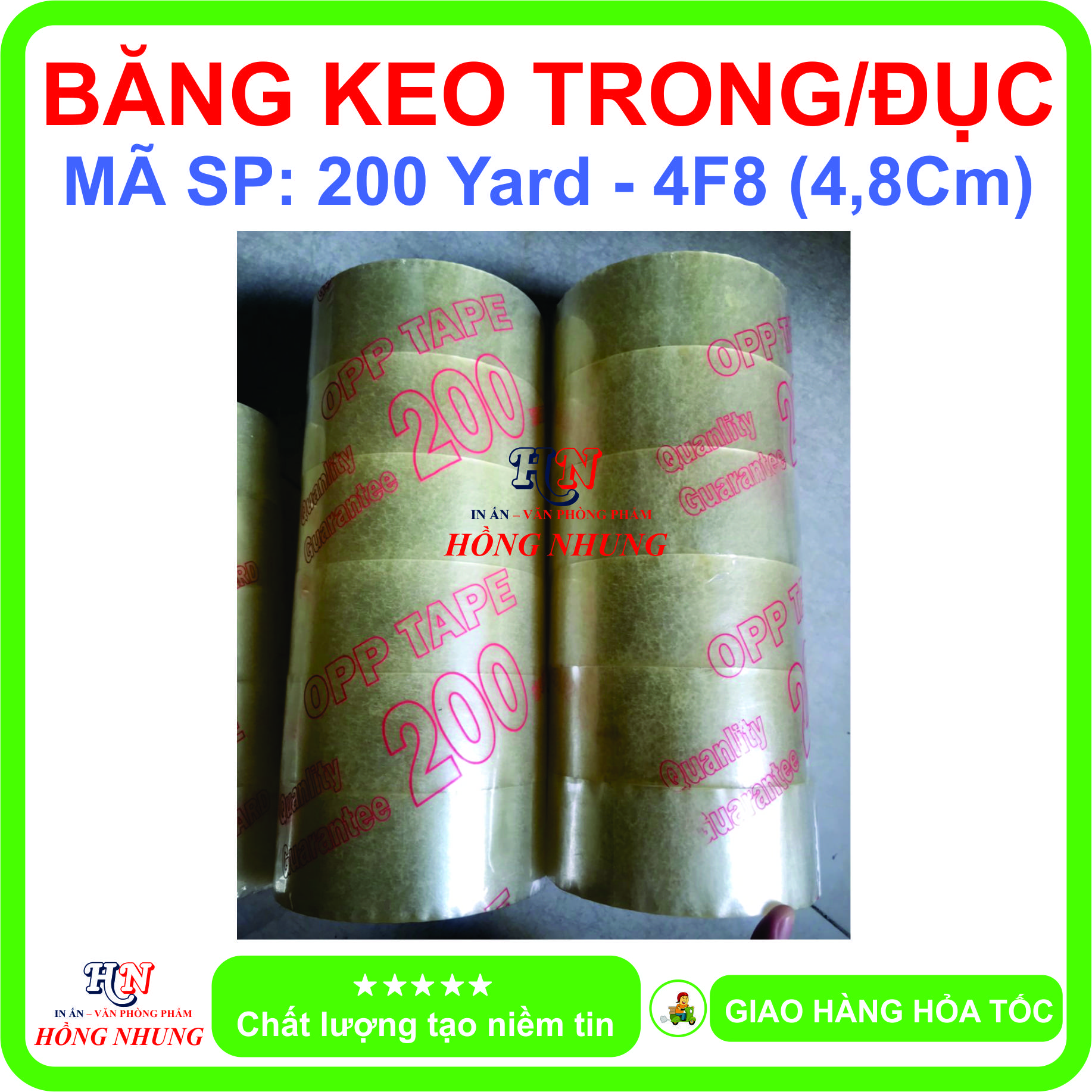 [ SALE ] Băng keo trong/đục 200/120/100 Yard, băng keo dán thùng, siêu dính, bền