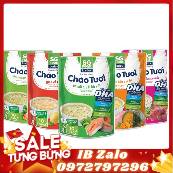 Combo 5 cháo tươi baby sài gòn food 240g