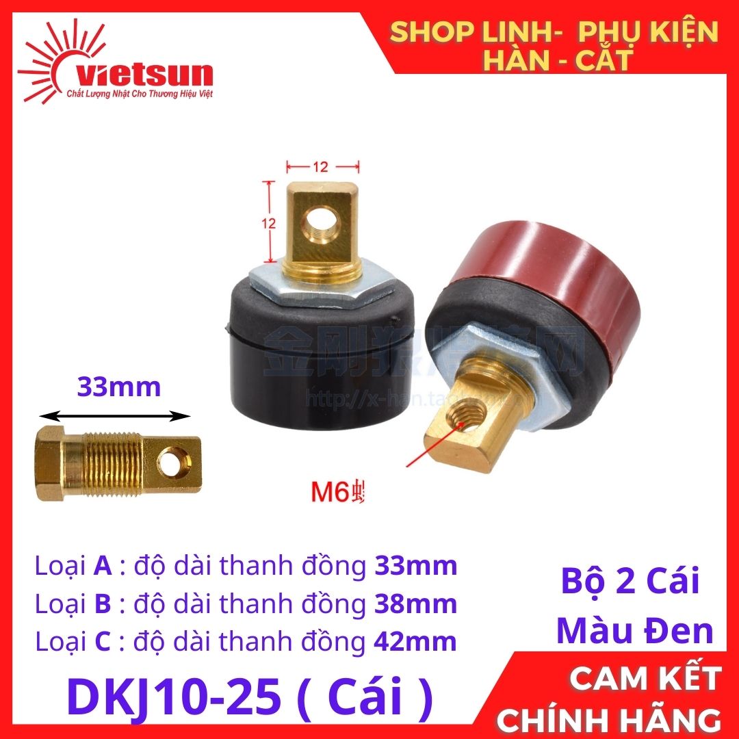 Bộ 2 cọc nối trong dkj10-25 sử dụng cho máy hàn