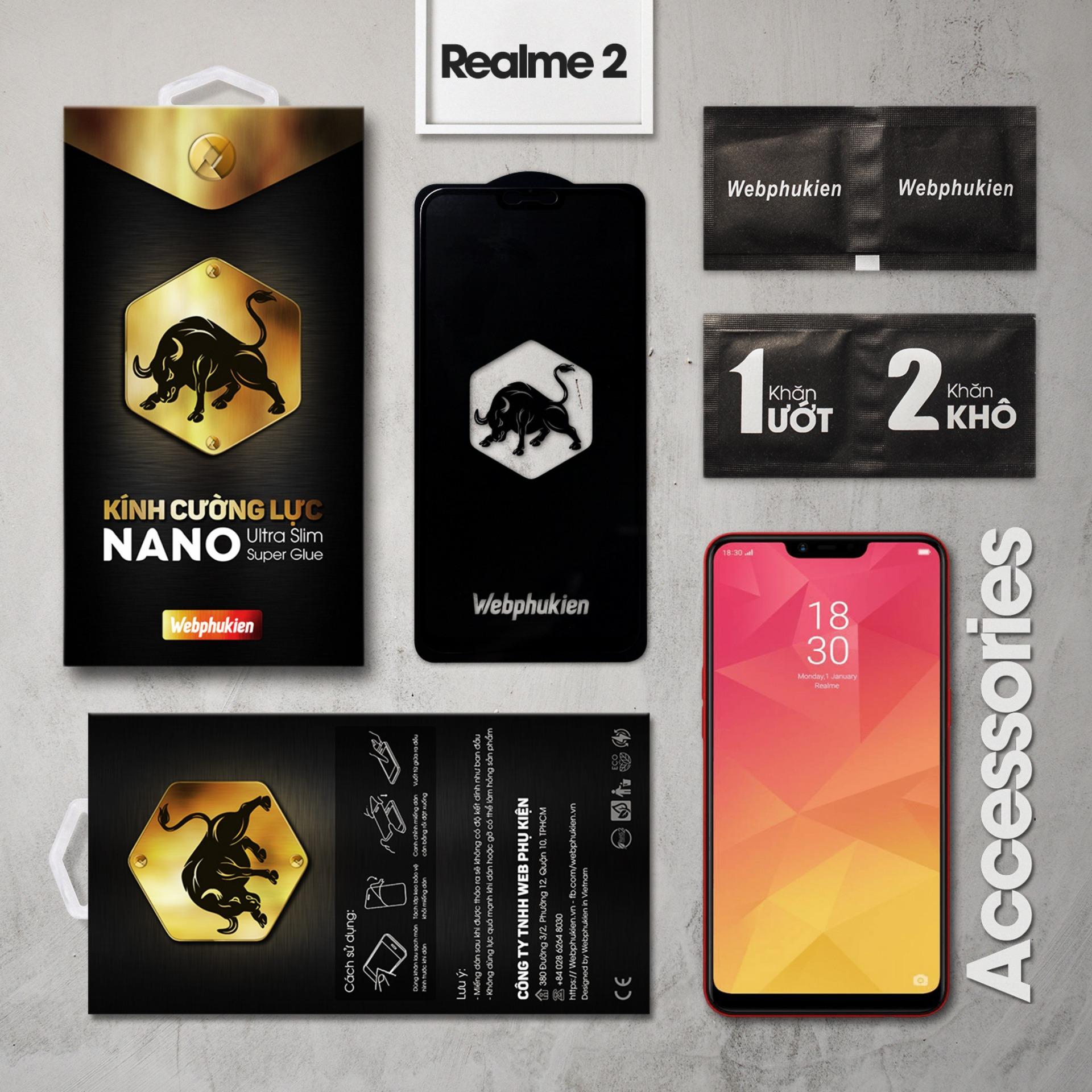 Kính cường lực cho Realme 2 Full LCD hiệu Webphukien