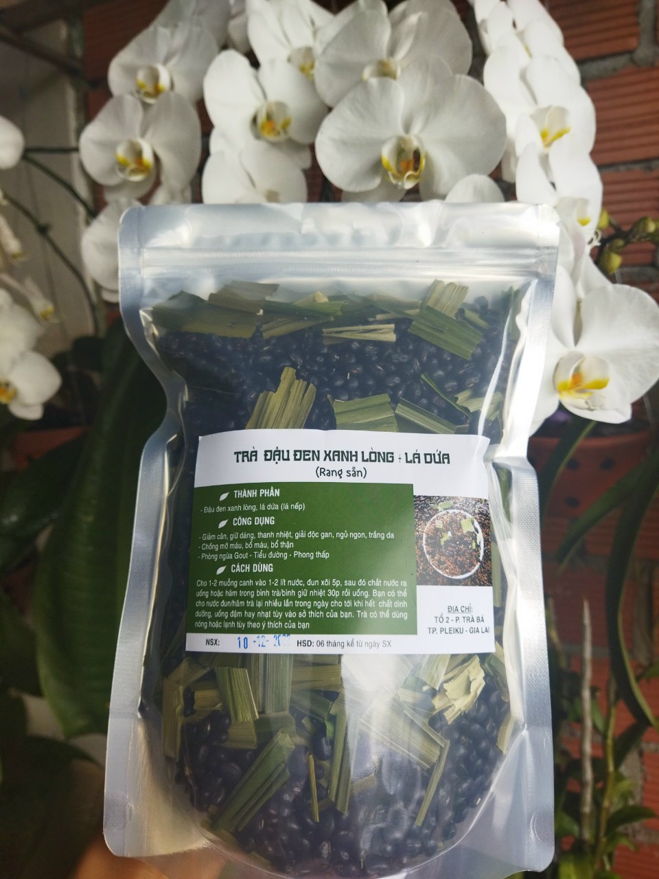 1kg Trà đậu đen xanh lòng + Lá dứa
