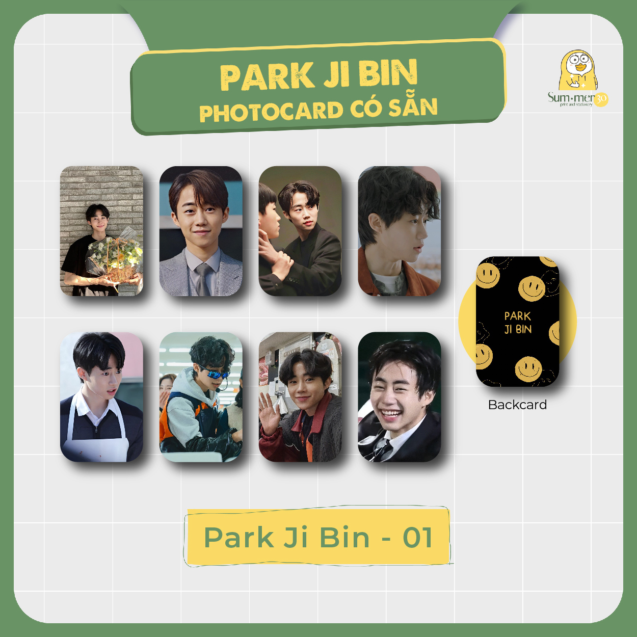 Sum.mer30 - set 8 card bo góc park ji bin