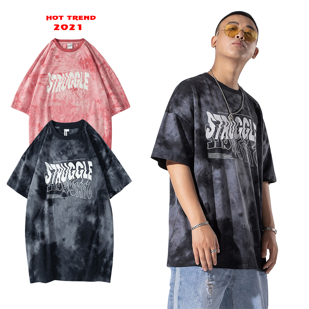 Áo Thun Nam Loang Màu Tay Lỡ In Họa Tiết Chữ Trước Ngực Nổi Bật Mẫu Mới 2024 Thời Trang forhimcs2 AO TOP NAM 90000169C