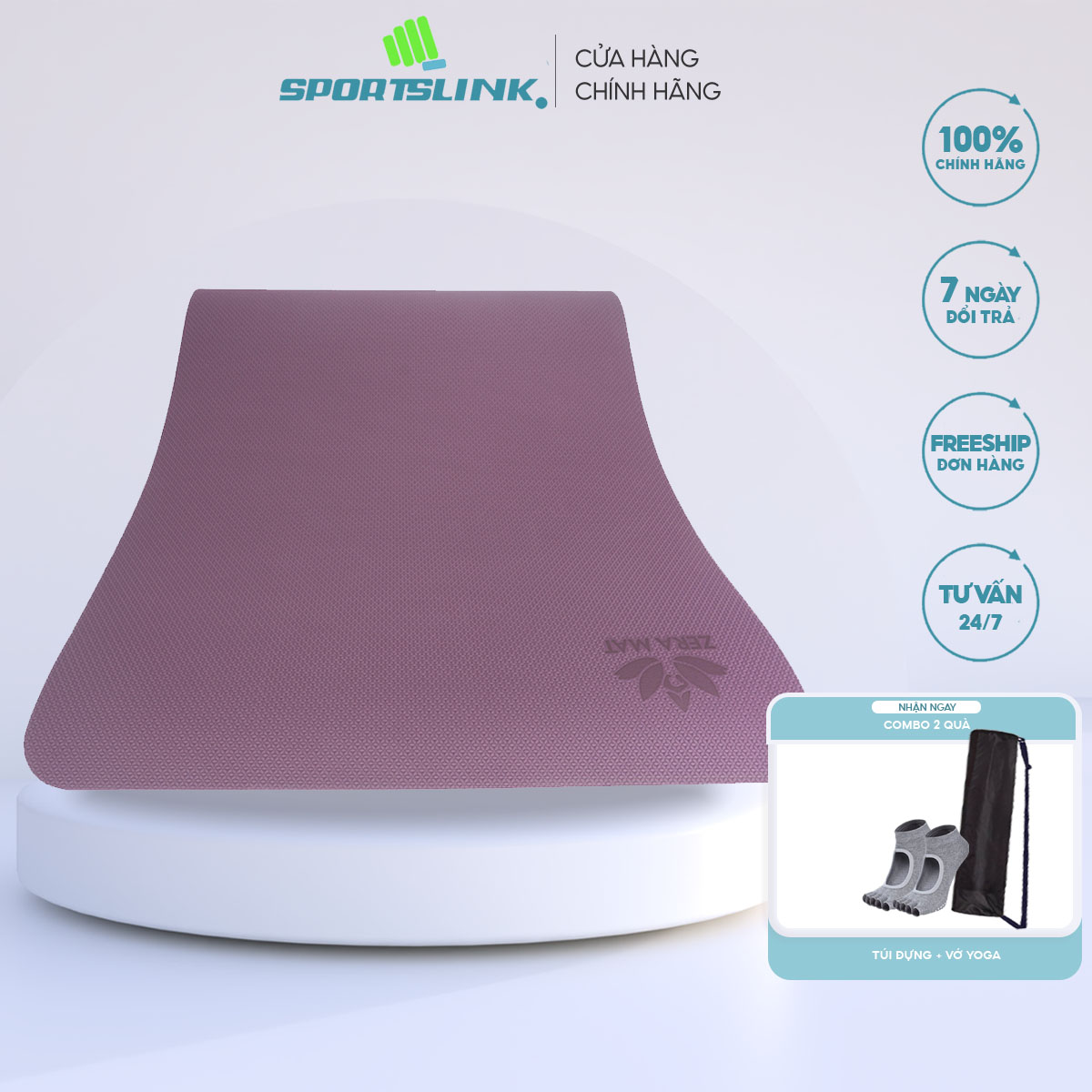 Thảm tập yoga Fitness Zera TPE 1 lớp 8mm - Phù hợp cho tập yoga và Gym
