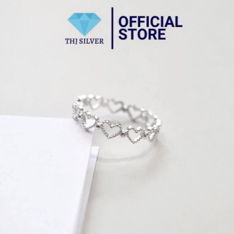 Nhẫn nữ trái tim tình yêu, chuẩn bạc ta -thj silver