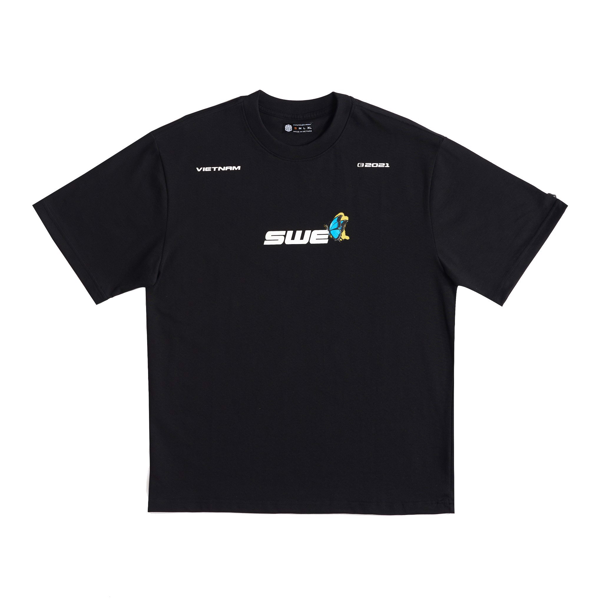 Áo thun nữ SWE BUTTERFLY '21 Black cá tính 100% cotton chính hãng