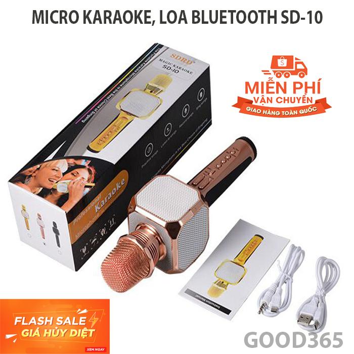 Bán Mic Karaoke Kèm Loa Bluetooth, Mic 3 In 1 Mua Micro SD10- 3in1 mic karaoke + Loa + Bluetooth , Míc Karaoke Gia Đình , Mua Míc Kraoke Không Dây-SD-10 Phiên Bản Mới-Hàng Nhập Khẩu Cao Cấp-BH 1 Đỏi 1 12 Tháng Gía Sập Sàn Sale Lớn 50 %