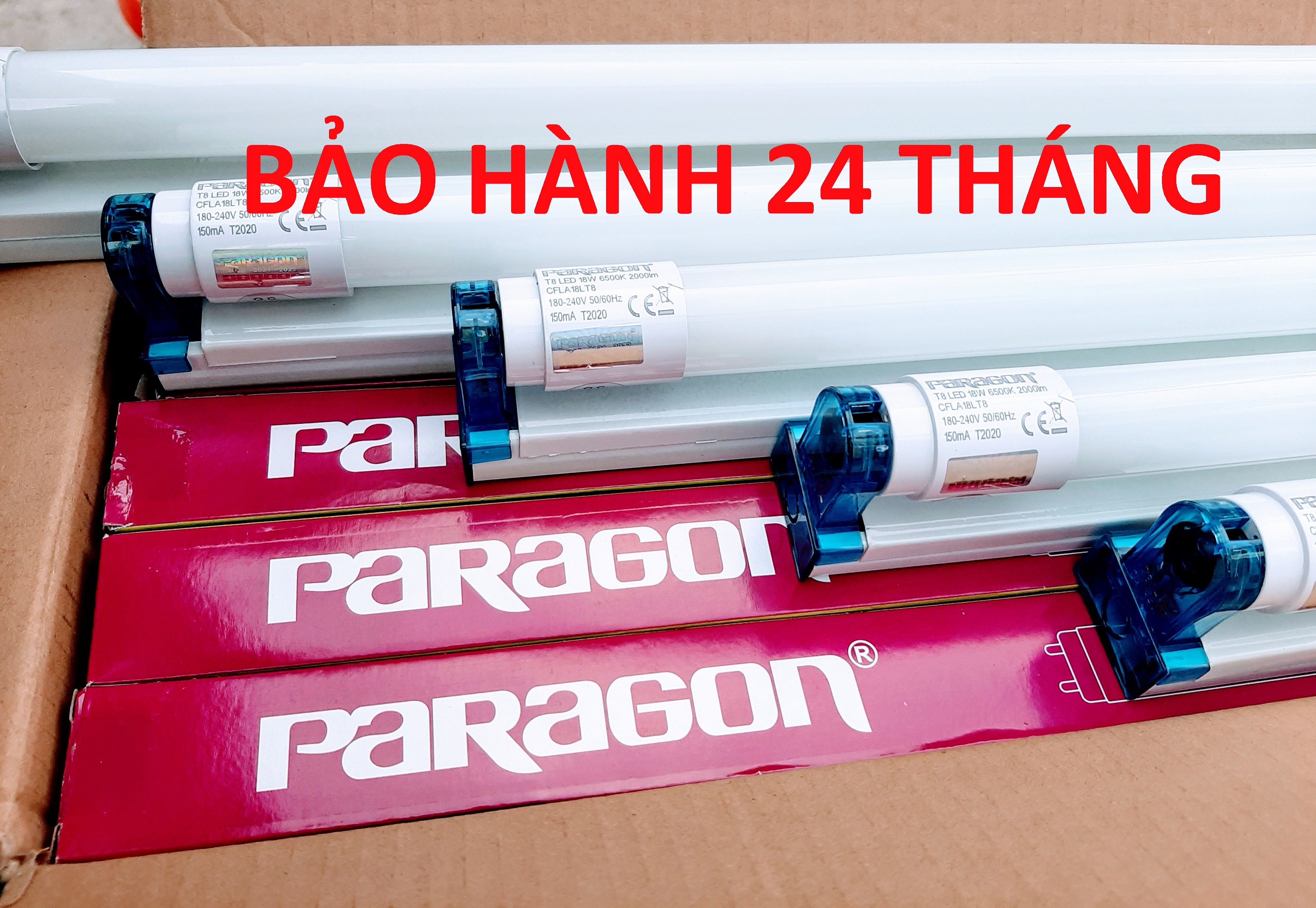 3 Bộ đèn Led tuýp 1m2 1,2m PARAGON ánh sáng trắng chính hãng.