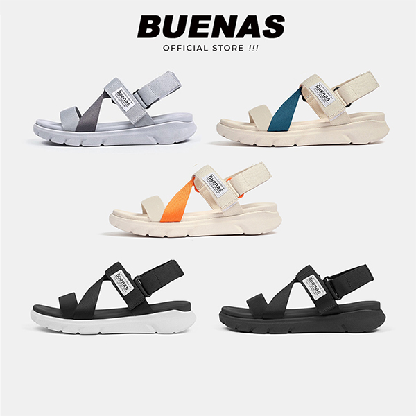 Sandal nam nữ Buenas 2828 - dép xăng-đan học sinh đi học đế cao 3 phân