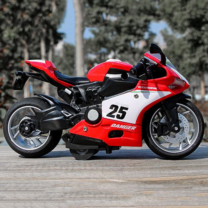 Mô hình xe Motor kim loại Augusta, Ducati tỷ lệ 1:12 có đèn có nhạc, chạy bánh đà