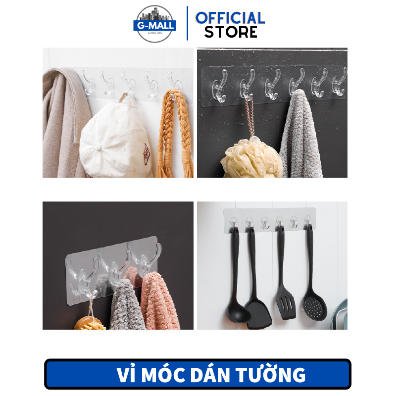 Móc dán tường vỉ móc dán tường trong suốt siêu chắc chắn