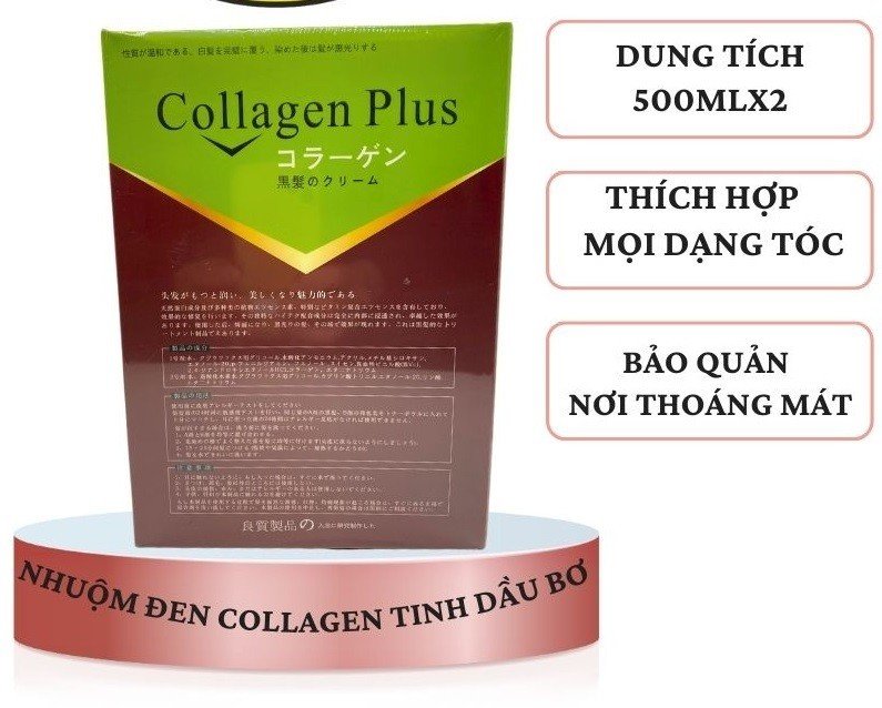 Thuốc nhuộm đen bơ phủ bạc hiệu quả 500mlx2 đen tóc tự nhiên