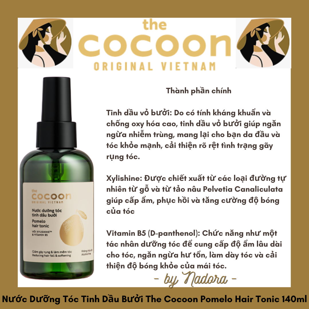 Nước Dưỡng Tóc Cocoon Tinh Dầu Bưởi 140ml Pomelo Hair Tonic