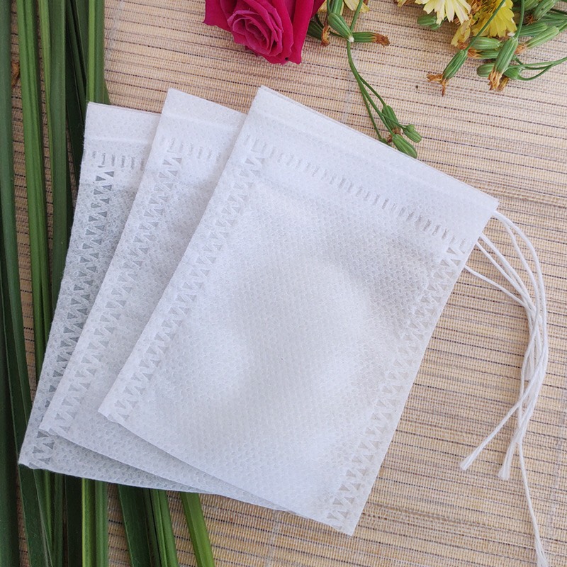 Túi lọc trà/ túi vải không dệt có dây rút size 7 x 9 cm (100 cái)