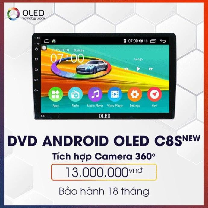 [HCM]Màn Hình Dvd Android Tích Hợp Camera 360 Oled C8S New Cho Xe “Bước Ngoặt” Công Nghệ 5G Màn Hình Qled